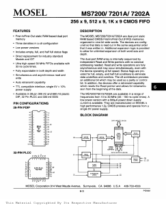 MS7202A-80FC Datasheet PDF Mosel Vitelic Corporation 