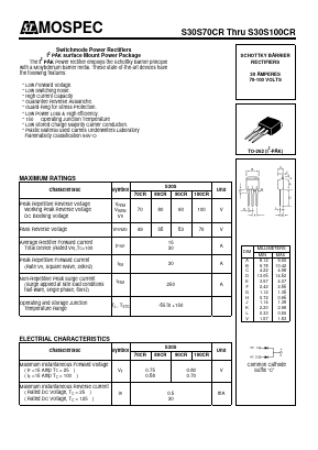 S30S70CR Datasheet PDF Mospec Semiconductor