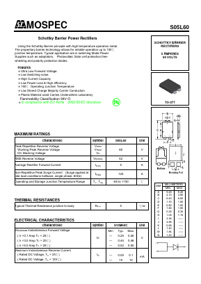 S05L60 Datasheet PDF Mospec Semiconductor