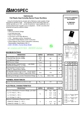 SRF2060CL Datasheet PDF Mospec Semiconductor