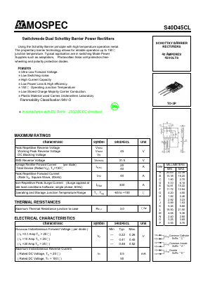 S40D45CL Datasheet PDF Mospec Semiconductor