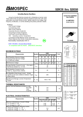 S20C35 Datasheet PDF Mospec Semiconductor