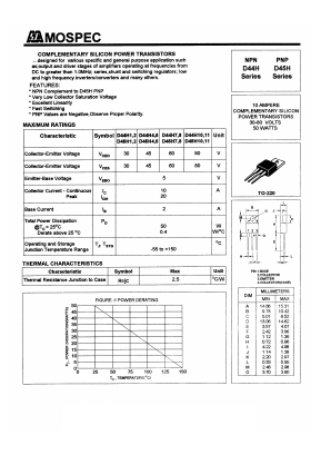 D44H Datasheet PDF Mospec Semiconductor