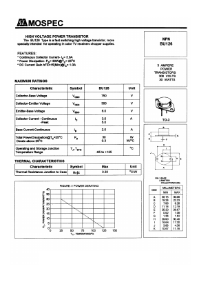 BU126 Datasheet PDF Mospec Semiconductor