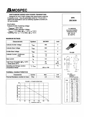 2SC3039L Datasheet PDF Mospec Semiconductor