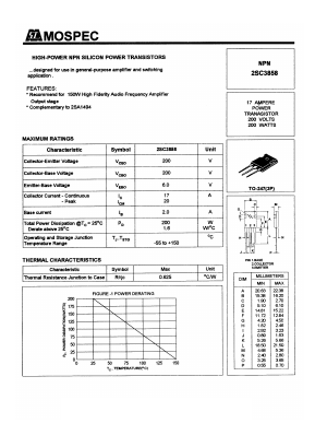 C3858 Datasheet PDF Mospec Semiconductor