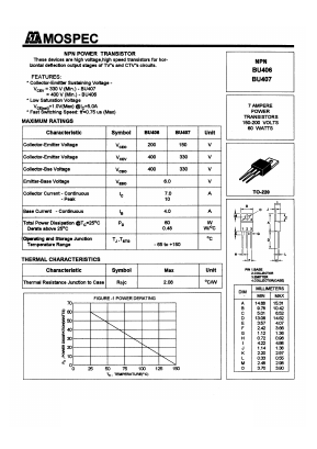 BU406 Datasheet PDF Mospec Semiconductor
