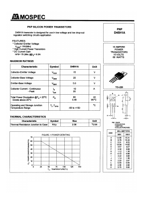 D45H1A Datasheet PDF Mospec Semiconductor