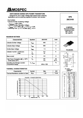 2SC3153 Datasheet PDF Mospec Semiconductor