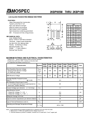 2KBP02M Datasheet PDF Mospec Semiconductor