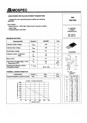 A1553 Datasheet PDF Mospec Semiconductor