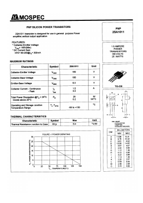2SA1011E Datasheet PDF Mospec Semiconductor