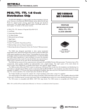 MC100H646 Datasheet PDF Motorola => Freescale