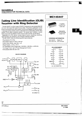 MC145447 Datasheet PDF Motorola => Freescale