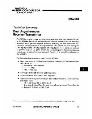 MC2681 Datasheet PDF Motorola => Freescale