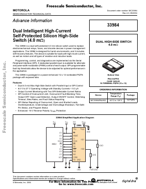 MC33984PNAR2 Datasheet PDF Motorola => Freescale