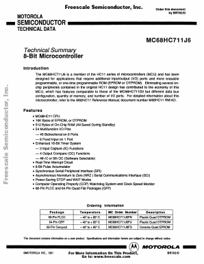 MC68HC711J6FS Datasheet PDF Motorola => Freescale