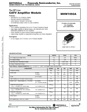 MHW7292A Datasheet PDF Motorola => Freescale