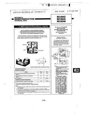 MJ10045 Datasheet PDF Motorola => Freescale