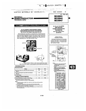 MJ10041 Datasheet PDF Motorola => Freescale