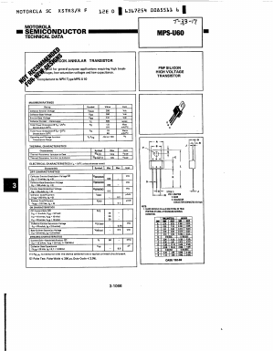 MPS-U60 Datasheet PDF Motorola => Freescale