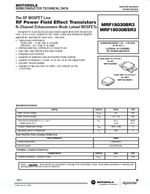 MRF18030BSR3 Datasheet PDF Motorola => Freescale