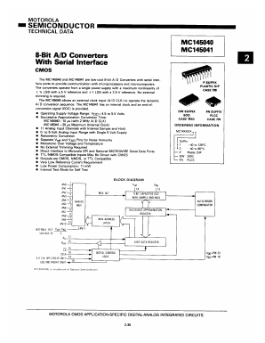 MC145040P1 Datasheet PDF Motorola => Freescale