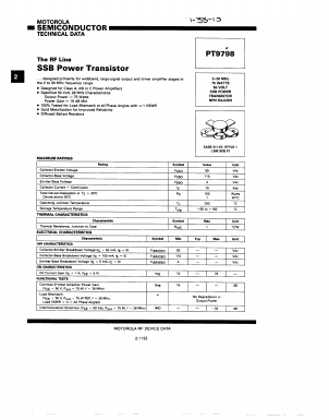 PT9798 Datasheet PDF Motorola => Freescale