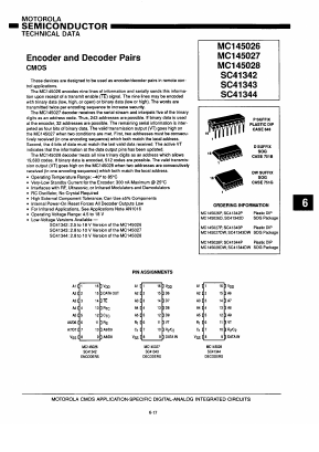 MC145026 Datasheet PDF Motorola => Freescale