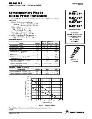 MJE172 Datasheet PDF Motorola => Freescale