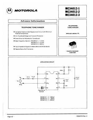 MC34012-2 Datasheet PDF Motorola => Freescale