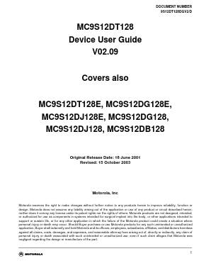 S12FTS128KV2 Datasheet PDF Motorola => Freescale