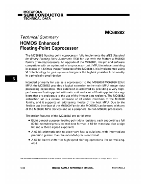 MC68882 Datasheet PDF Motorola => Freescale