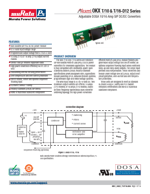 OKX-T/16-D12P-C Datasheet PDF Murata Power Solutions