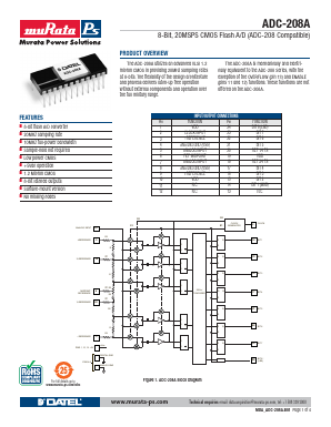 ADC-208A Datasheet PDF Murata Power Solutions
