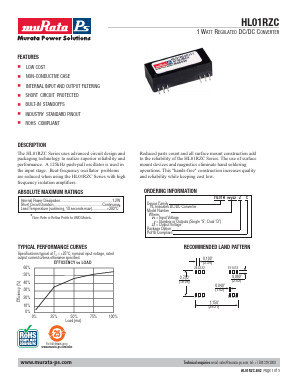 HL01R05S12ZC Datasheet PDF Murata Power Solutions
