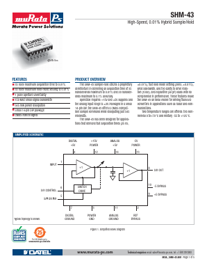 SHM-43 Datasheet PDF Murata Power Solutions