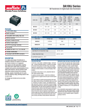 DA102JC-R Datasheet PDF Murata Power Solutions