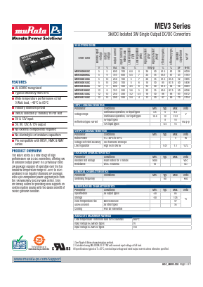 MEV3S1205SC Datasheet PDF Murata Power Solutions