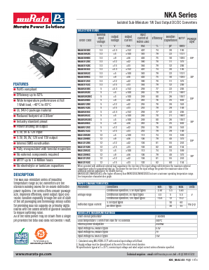 NKA0305DC Datasheet PDF Murata Power Solutions