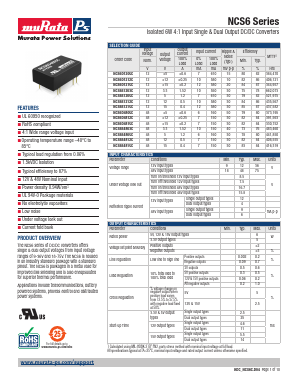 NCS6D1212C Datasheet PDF Murata Power Solutions