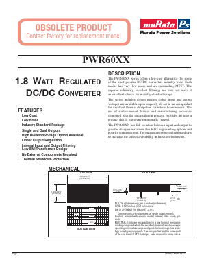 PWR6006 Datasheet PDF Murata Power Solutions