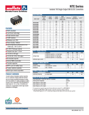 NTE1209MC Datasheet PDF Murata Power Solutions
