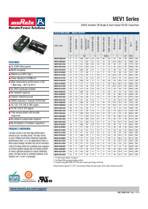 MEV1D4809SC Datasheet PDF Murata Power Solutions