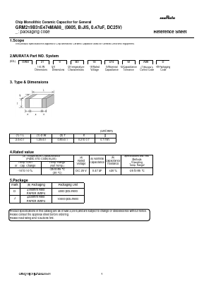 GRM219B31E474MA88D Datasheet PDF Murata Manufacturing