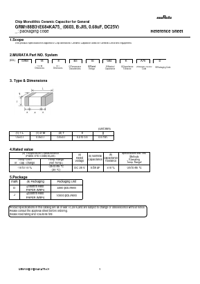 GRM188B31E684KA75 Datasheet PDF Murata Manufacturing