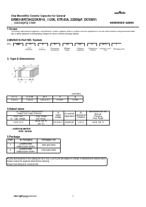 GRM31BR72H223KW10 Datasheet PDF Murata Manufacturing