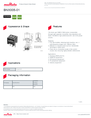 BNX005-01_22 Datasheet PDF Murata Manufacturing
