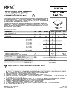 RF3700D Datasheet PDF Murata Manufacturing