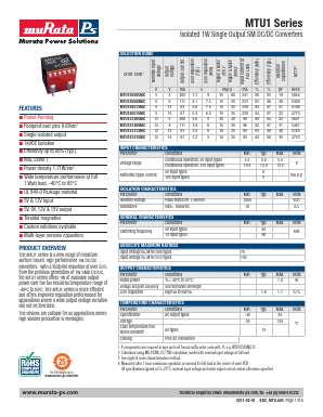 MTU1S0509MC Datasheet PDF Murata Manufacturing